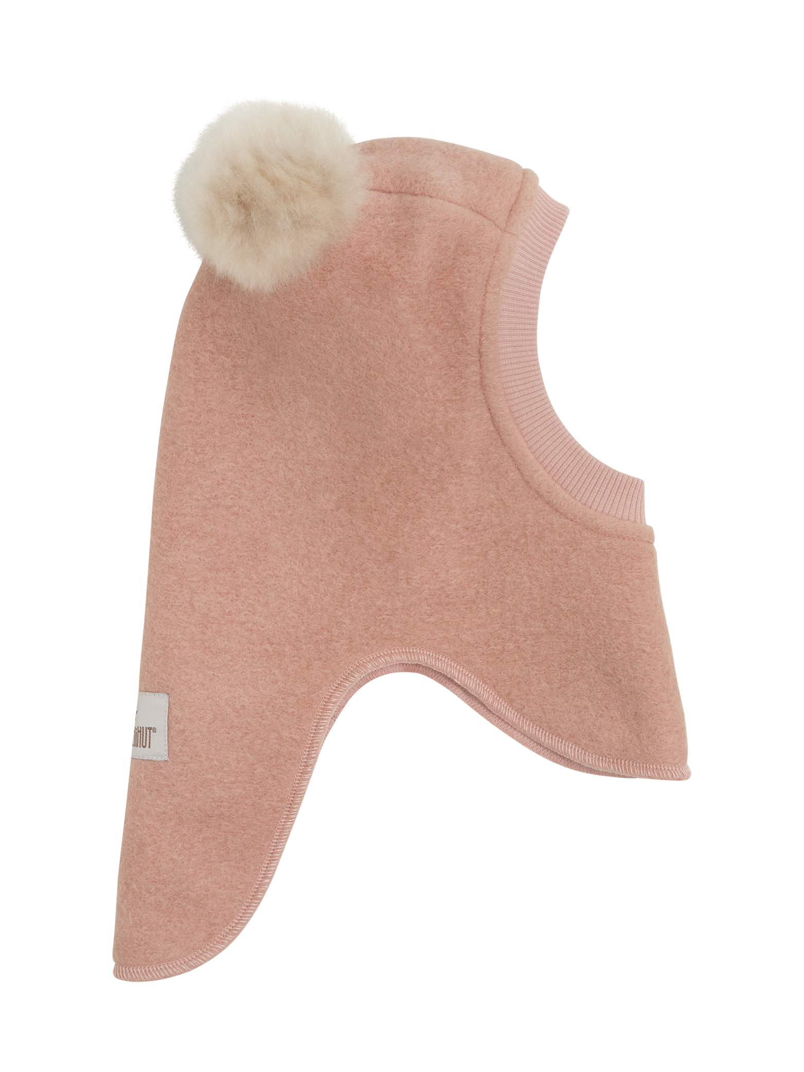 Huttelihut Balaclava Wool Alpaca Pompoms - Rose Melange